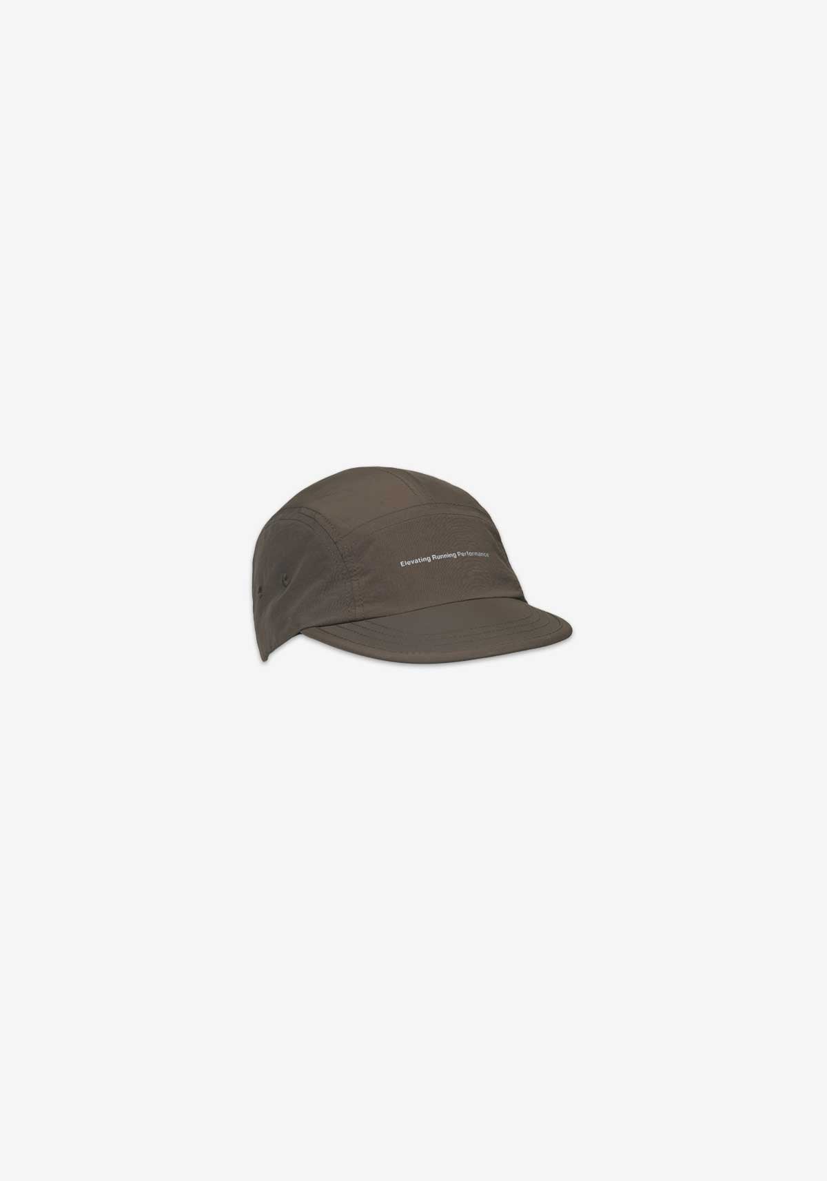 UNS RERUN 5-PANEL CAP in Earth, lightweight ripstop fabric, adjustable fit.